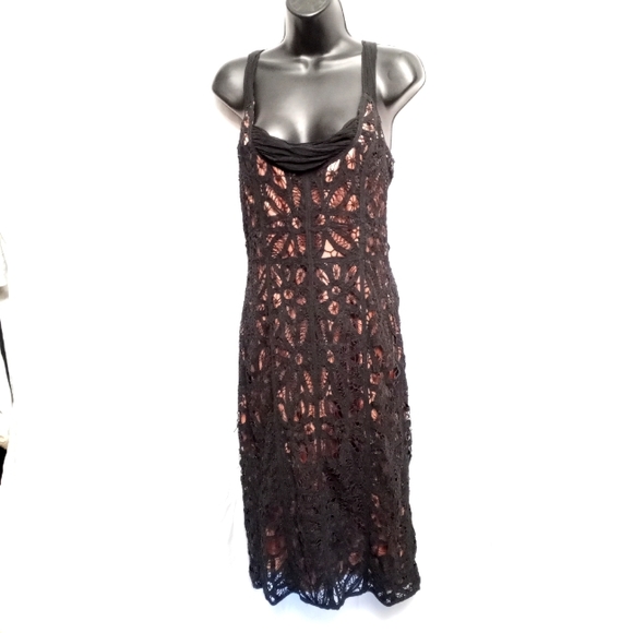 Vintage BETSEY JOHNSON Black Embroidered Shell Overlaid on Dusty Pink Sa… - Picture 1 of 6